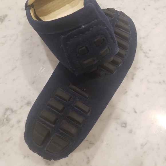 Navy Blue suede driving moccasins womens size 6.5 - Picture 4 of 5